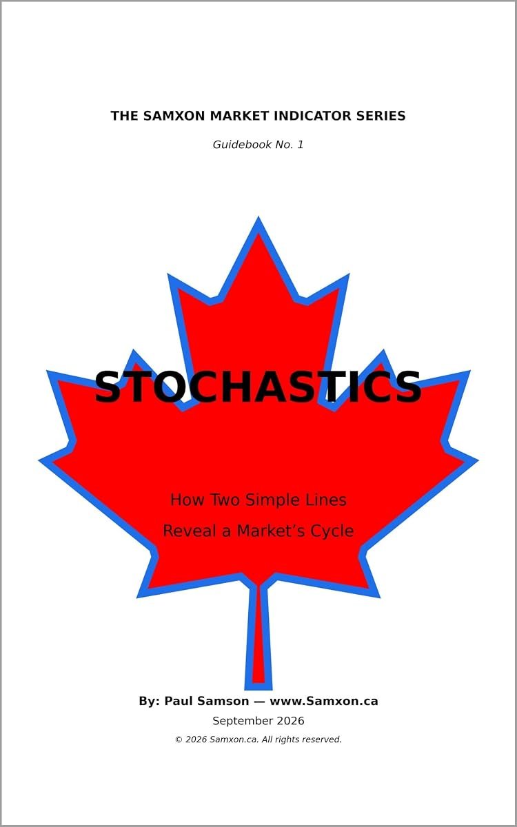 Stochastics: How Two Simple Lines Reveal a Market’s Cycle Stochastics guidebook cover, Samxon Market Indicator Series No. 1