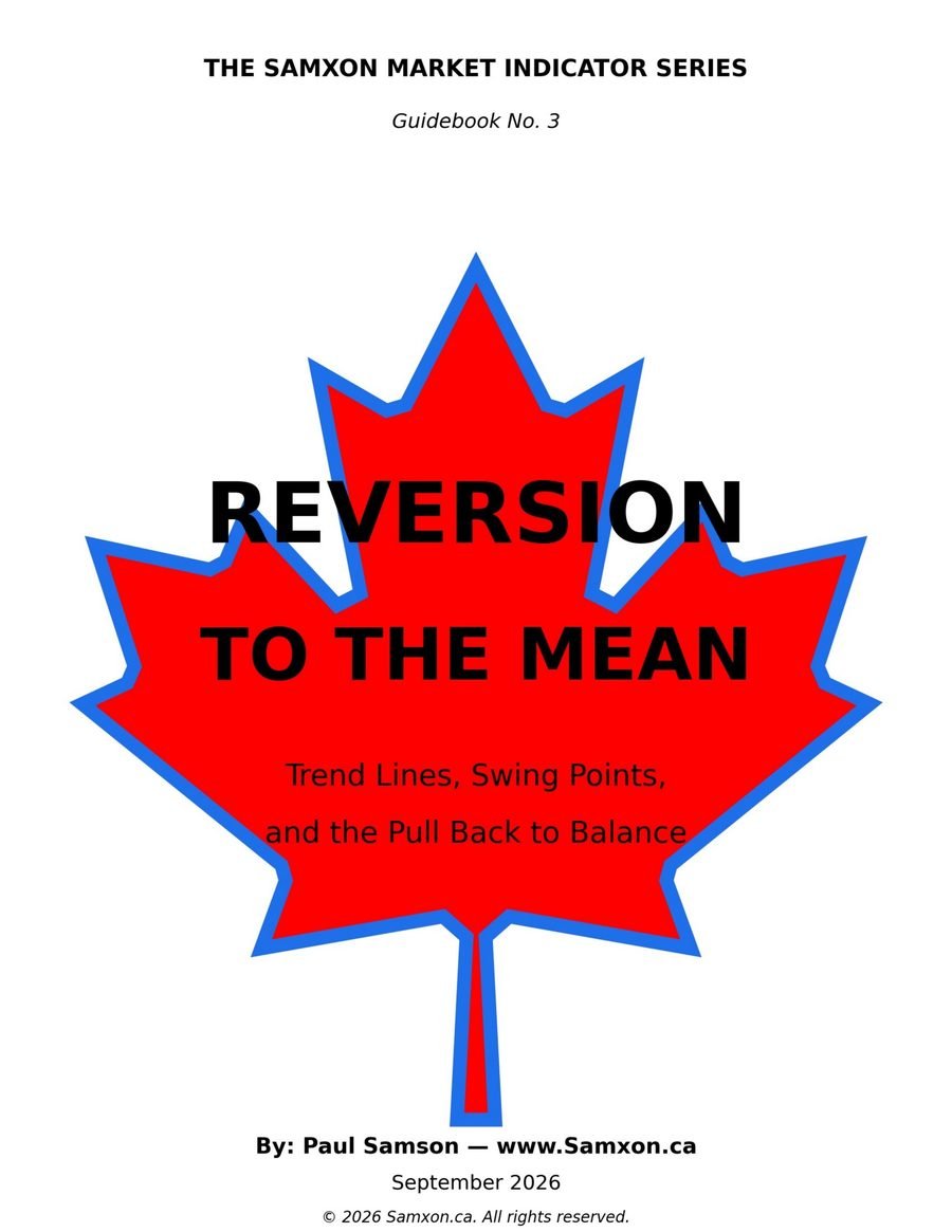 Reversion to the Mean: Trend Lines, Swing Points, and the Pull Back to Balance Reversion to the Mean guidebook cover, Samxon Market Indicator Series No. 3
