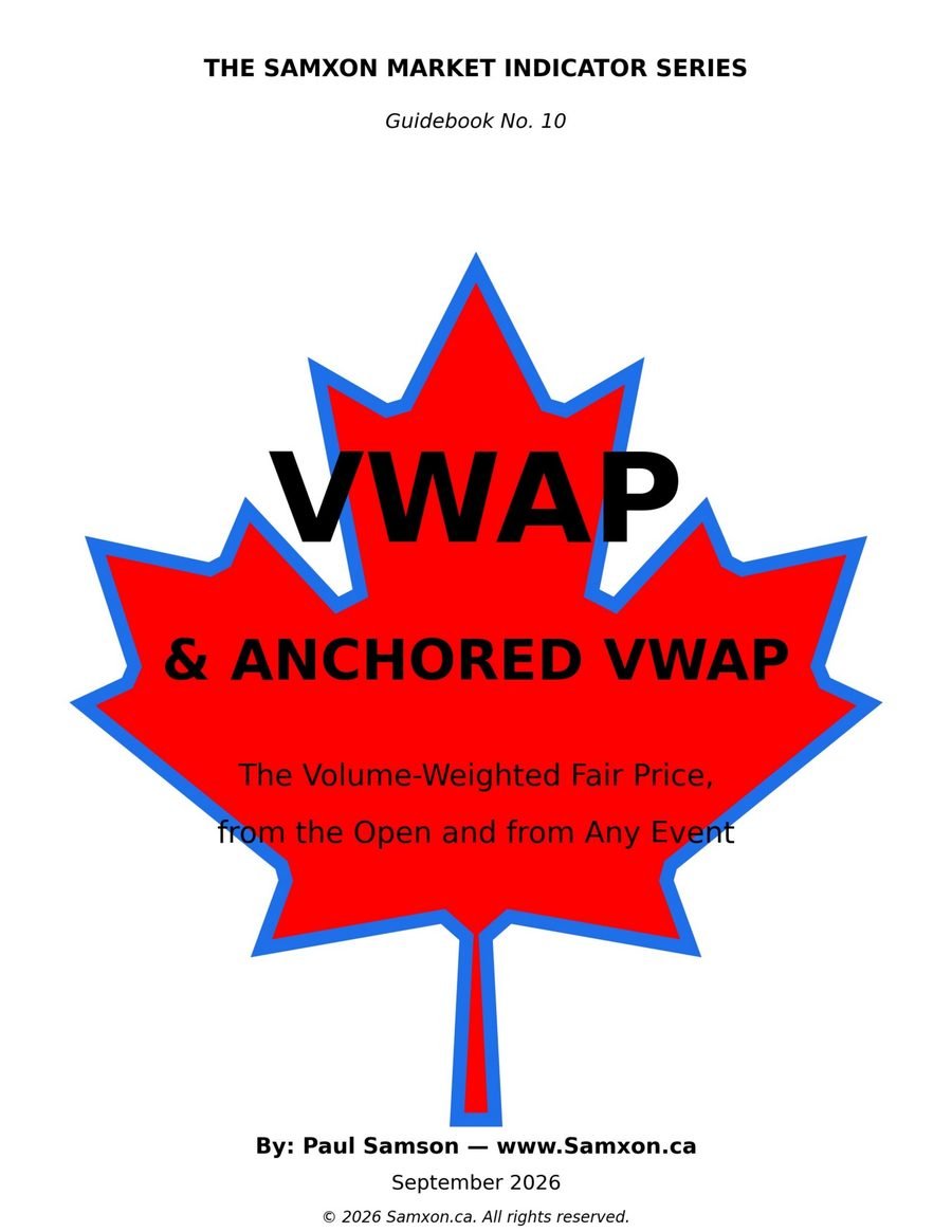 VWAP & Anchored VWAP: The Volume-Weighted Fair Price, from the Open and from Any Event VWAP & Anchored VWAP guidebook cover, Samxon Market Indicator Series No. 10