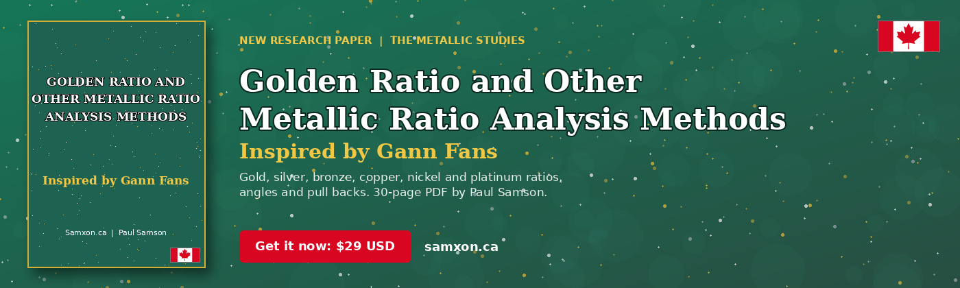 New research paper: Golden Ratio and Other Metallic Ratio Analysis Methods Inspired by Gann Fans, $29 USD